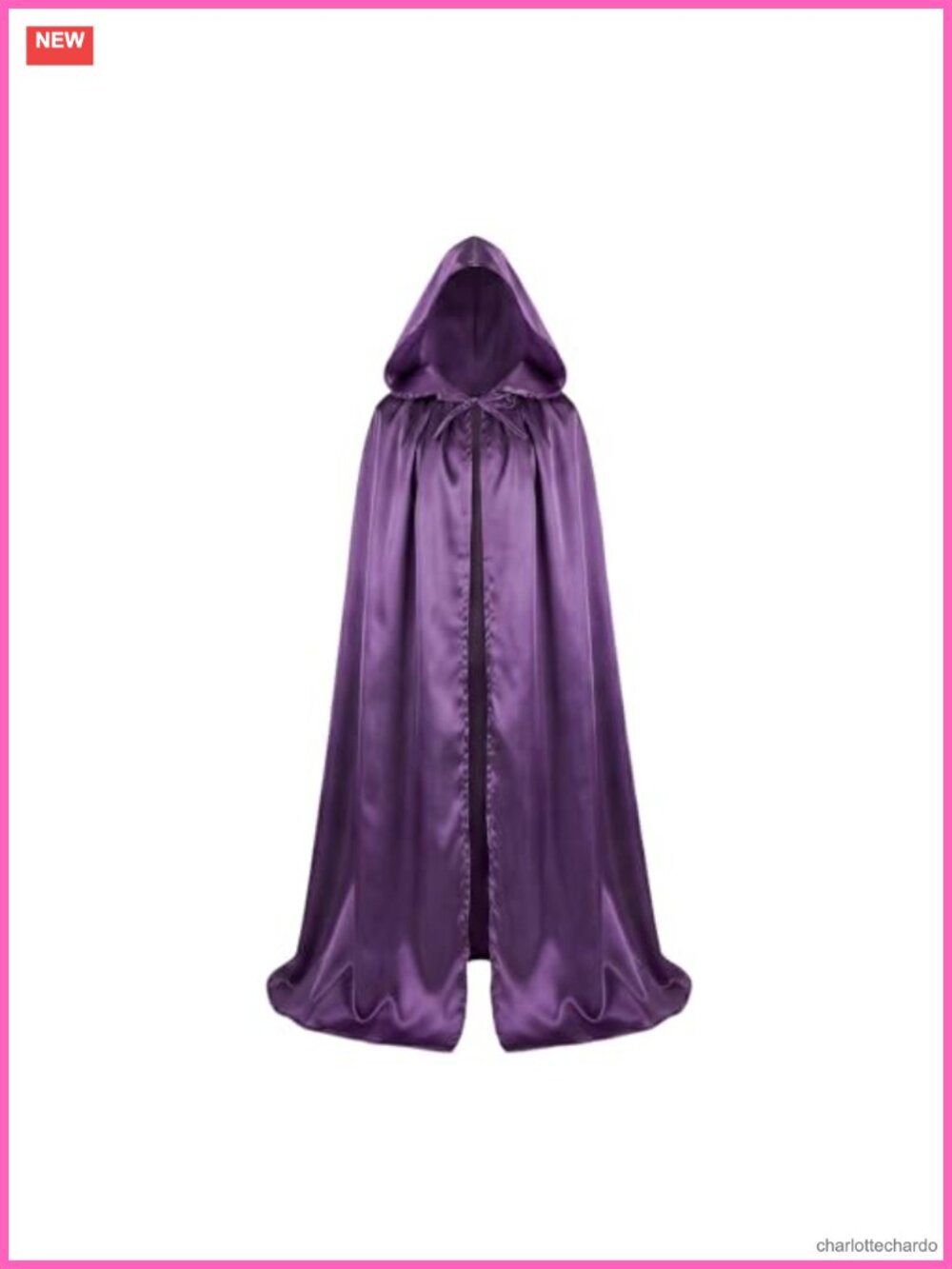 Hooded Cloak Full Length Satin Cape for Halloween Christmas Cosplay Witch